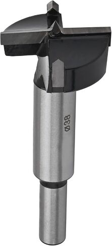 Utoolmart Forstner Drill Bits, 38mm Cemented Carbide Wood Cutter Tool, 90mm Length Woodworking Hinge Hole Cutter, with 10mm Straight Handle, (Black, Silver Tone), 1 Pcs in Saudi Arabia