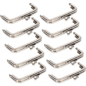 Hilitand 10Pcs Purse Frame, 8.5cm Purse Lock Clip, DIY Handbag Accessories, for DIY Bag Handle Sewing Craft