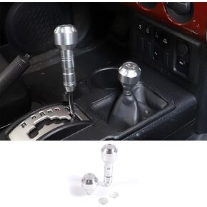 Fit for Toyota FJ Cruiser 2007-2021 Car Gear Shifter Head Replacement, Aluminum Alloy Shifter Shift Button Knob Replacement Kit (Black)