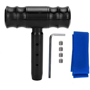 Dweekiy Gear Shift, 0.47in Car Modified Aircraft Joystick T-Handle Shift Head Gear Knob Black Screw Aluminum Alloy