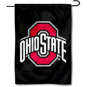 College Flags & Banners Co. OSU Buckeyes Black Garden Flag and Yard Banner