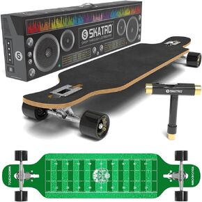 Drop Through Longboard Skateboard Freeride - Includes T-Tool