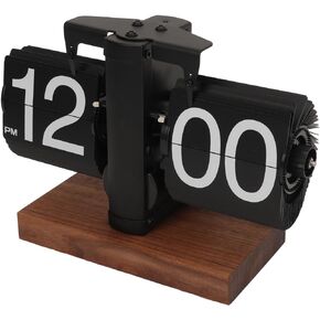 Dpofirs Retro Flip Desk Shelf Clock, Auto Flip Desk Table Clock, Classic Mechanical Digital Display Battery Powered, 12 Hours Modern Digital Mechanical Retro Flip Down Clock for