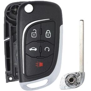 Modified 5 Button Flip Remote Key Shell Case for Chevy Camaro Cruze Equinox Malibu ,Just a Key Shell