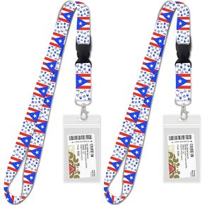 Cruise Lanyards USA with ID Holders [2-Pack] for Cruse Ship Cards, 2024 & 2025 (Stars & Stripes)