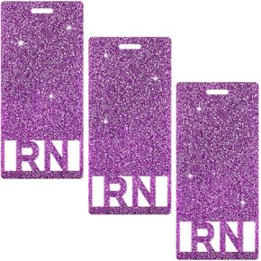 ممرضة مسجلة RN بريق شارة الأصدقاء حامل شارة عمودي مسجل ممرضة شارة الملحقات RN شارة معرف شارة حامل للنساء زملاء العمل الموظفين طلاب التمريض (الوردي)