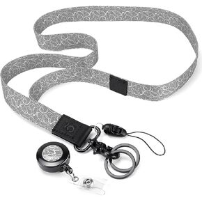 Lanyards for Keys for Women Neck Keychains Cute Pink Lanyard with Retractable Badge Reel Long Key Chain Strap Girls Key Lanyard