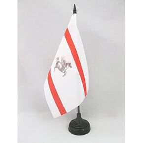 AZ FLAG Tuscany Table Flag 5'' x 8'' - Italy - Italian Region of Toscana Desk Flag 21 x 14 cm - Black Plastic Stick and Base