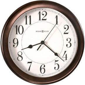 Howard Miller Virgo Wall Clock 625-381 – 8.5-Inch Round Oil-Rubbed Bronze Finished Case, Modern Home Decor, Quartz Movement Timepiece, 3-Point Secure Screw Mount System