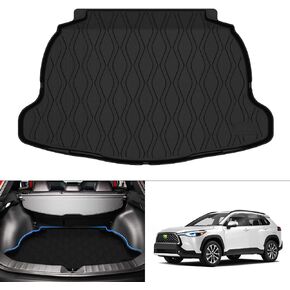 KUST Cargo Mat for Toyota Corolla Cross 2022 2023 2024(Only Fits NO JBL Subwoofer in Cargo Area)(Not for Corolla) Trunk Floor Mat Cargo Liner All Weather Protection Black