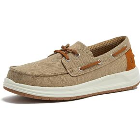 Lands' End Canvas Boat Shoes Men, Deck Shoes Mens Boat Shoes Slip Ons - Navy Blue, Tan Brown or Grey Mens Casual Shoes, Size 8-13