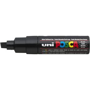 UNI POSCA PC-8K CHISEL TIP MARKER PEN- BLACK (BOX OF 6)