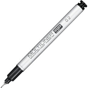 Copic Multiliner SP Black Ink Marker, 0.2 Tip, Black, 1 Count (Pack of 1)