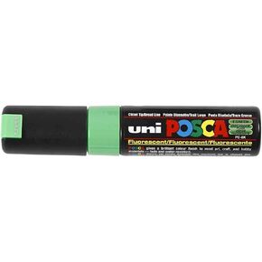 UNI POSCA PC-8K CHISEL TIP MARKER PEN- FLUORESCENT GREEN (BOX OF 6)