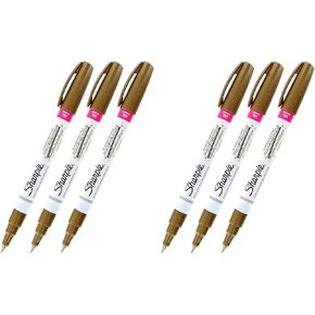 Sharpie 35532 Gold Paint Marker, Oil Based Ink, Extra Fine Point, Pack of 6