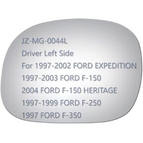 Side Mirror Glass fit for 1997-2002 Expedition 1997-2003 F150 1997-1999 F250 1997 F350 Passenger Right Side RH Convex, Including Adhesive (Non Towing Mirror Glass) (Non Heated)
