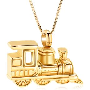 Stainless Steel Mini Train Cremation Jewelry For Ashes Memorial Urn Necklace Keepsake Urn Pendant For Loved Ones