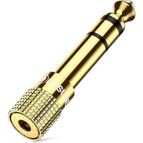 POSUGEAR 6.35mm 1/4 Male to 3.5mm 1/8 Female Stereo Headphone Adapter Connector Gold Plated, Headphone Jack Adapter for Speaker Headphone Aux Cable Guitar Digital Piano Amp, 1 Pack