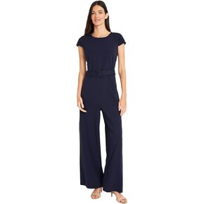 Maggy London womens Belted Wide Pant Leg Jumpsuit Workwear Office Occasion Event Guest ofBusiness Casual Dress