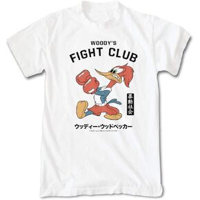 Riot Society - Woody Woodpecker's Fight Club Mens T-Shirt - White, Small