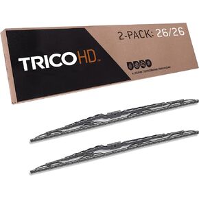 TRICO HD 26 Inch Pack of 2 Heavy Duty & Automotive Replacement RV Windshield Wipers w/Adapter Kit (68-2626-146)