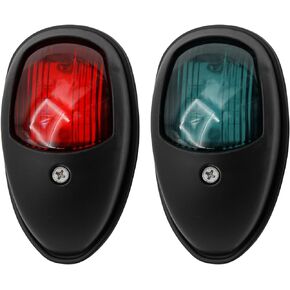 2PCS LED Boat Navigation Lights, Waterproof Boat Bow Light, Red and Green Sidelights, 12V IP65 Marine Boat Lights for Pontoon, Skeeter, Power Boat, Fishing Boat, Yacht, Skiff (Black)