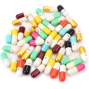 La Tartelette Message in a Bottle Capsule Letter Cute Love Friendship Half Color Pill, Plastic, Assorted Color - 50 Pcs