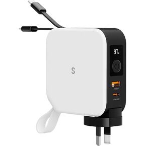 Powerpack Universal 5 in 1 Travel Power Bank - for Magsafe Battery Pack,10000mAh Power Bank with Built in Cable - Wireless Portable Charger for iPhone 15/15 Pro/ProMax, iPhone 14/13/12 Series