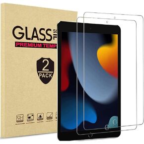[2 Pack] Lnuyefn Screen Protector For iPad 9th/8th/7th Generation iPad 10.2" Inch 2021/2020/2019 Release Tempered Glass Film Guard (Model:A2602/A2603A2270/A2428/A2197/A2198/A2200, Pencil Compatible 9HD Clear Bubbles-Free Anti-Scratch Sensitive Dropproof