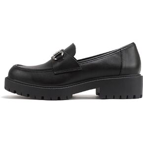 Soda “Bedale" ~ Women Round Toe Low Heel Lug Sole Slip-On Horse Bit Loafer Shoe