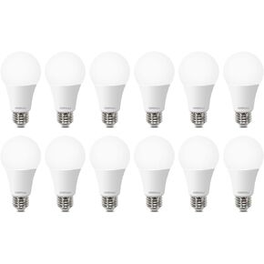24 حزمة من مصابيح LED بيضاء ناعمة 2700 ك، مصابيح LED مكافئة 60 وات، مصابيح A19 القياسية، 800 لومن، 15000 ساعة، قاعدة E26، غير قابلة للتعتيم، مصابيح LED بيضاء 8.5 وات لغرفة النوم وغرفة المعيشة