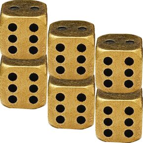 6 Sided Dice Vintage Decor Vintage Decor 6pcs Antique Metal Brass 6 Side Dice Square Corner Dice Poker Party Game for Festival Carnival Party Decoration Metal Dice Metal Dice