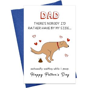 Fathers Day Card for Dog Dad - Funny Dog Dad Gifts for Men - Rude First Pet Father’s Day Card for Him - Hilarious Father’s Day Gift Card from Dog with Envelope