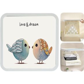Bathroom Mural Clothes Folding Storage Box Waterproof Hanging Storage Organizer No-Punch Wall Mounted Mural Storage Cabinet Decorative Storage Space Saving