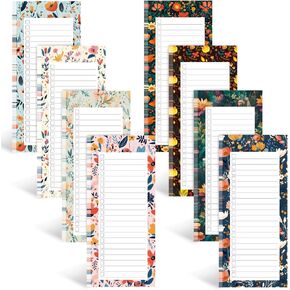 4 قطع من دفاتر الملاحظات المغناطيسية للثلاجة، دفاتر ملاحظات لقائمة التسوق وقائمة المهام والتذكيرات بتصميم الأزهار 50 ورقة in Kuwait