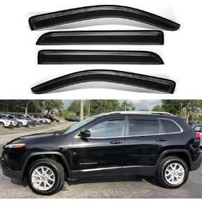 Side Window Wind Deflector,4pcs in-Channel Style Rain Guards,Dark Smoke Window Visors fit for 2006-2010 Jeep Commander 194117