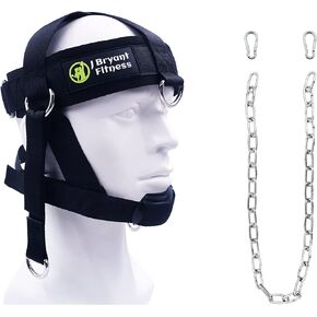 J Bryant Neck Harness Head Weight Lifting with Chain Adjustable Strap Neck Exercise Equipment