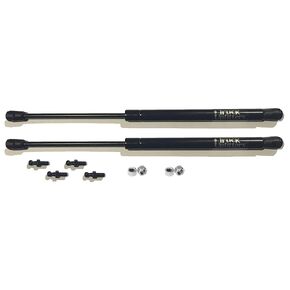 2 Truck Upfitters 13" Gas Props (13" Extended, 8.1" Compressed, 30 pounds of Pressure ea) for A.R.E, ATC, Snugtop, Leer Camper Shell/Truck Cap Rear Door. Measurement Required! Incl 4 Ball mounts!