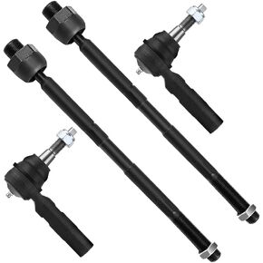 SCITOO 4pcs 2WD 4WD Front Suspension Kit Inner Tie Rod End Outer Tie Rod End Fit 2002-2005 For Dodge Ram 1500 (5-Lug)