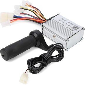 Demeras 24V 250W Brush Controller with Thumb Throttle Grip Excellent Heat Dissipation E‑Scooter Controller & Handlebar Suitable for Cycling and Hiking Electric Bicycles, Cars and Scooters