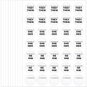 Pronouns Stickers Decal 10 Sheet Gender Identity Pronoun Stickers They Them She Her He Him Round Vinyl Stickers for Conference Badges, Name Tags, Party and Work Supplies