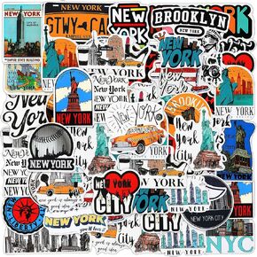 100 Pcs New York Stickers Aesthetic Waterproof Stickers NYC Stickers USA Themed City Travel Vinyl Stickers Decals for Water Bottle Laptop Phone Skateboard Luggage Snowboard Journals Suitcase in Kuwait