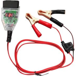 Car Memory Saver Protection Connector OBD2 Battery Change Saver Memory ECU Power Off Protector Replacement 12V SAE Quick Release Adapter,Digital Display OBDII Battery Leakage Detective Kit 5A Fuse
