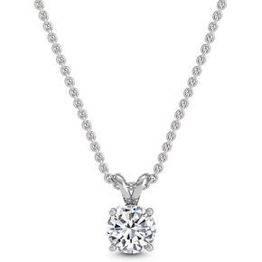 1-8 Carat (ctw) White Gold Round Cut LAB GROWN Diamond Solitaire Pendant [Color E-F Clarity VS2-SI1]
