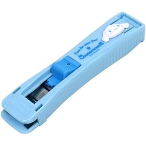 Clamp Clip Dispenser Stapler Cute Animal Faced Reusable Cinnamoroll Clip Dispenser/Portable Handheld Paper 3 Metal Refill Clips Blue and White Dog Face