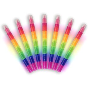 NLR FUN [6 colors ×7 Kids Stackable Rainbow-Color Highlighter, Assorted Neon Colors Fluorescent Markers