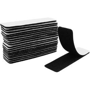 Sofa Cushion Sheet Sticker Pads 100x30mm Rectangular Black Sofa Cushion with Adhesive Hook Strips for Sofa, Chair, Double Seat, Bench or Other Cushion