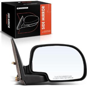 A-Premium Passenger Side Manual Door Mirror - Compatible with Chevy, GMC & Cadillac - Silverado, Suburban, Avalanche, Tahoe, Sierra, Yukon, Escalade - 1999-2007 - Non-Heated Manual Folding