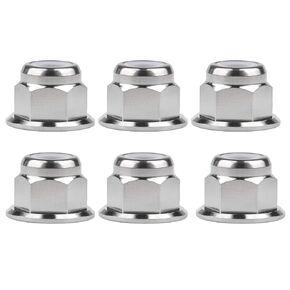 Titanium M6 M8 M10 M12 M14 Nuts Flange Nylon Lock Nut Pack of 6 (M8 Pitch 1.25mm)