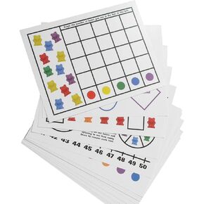 أوراق نشاط Legato Counting Bear والكتاب الإلكتروني؛ 20 ورقة كبيرة لامعة من البطاقات (كل منها 8.5 بوصة × 11 بوصة)؛ يساعد في الأنماط والرسوم البيانية والألوان والمزيد! يُستخدم مع أي دب مقاس 1 بوصة مزود بـ 6 ألوان.